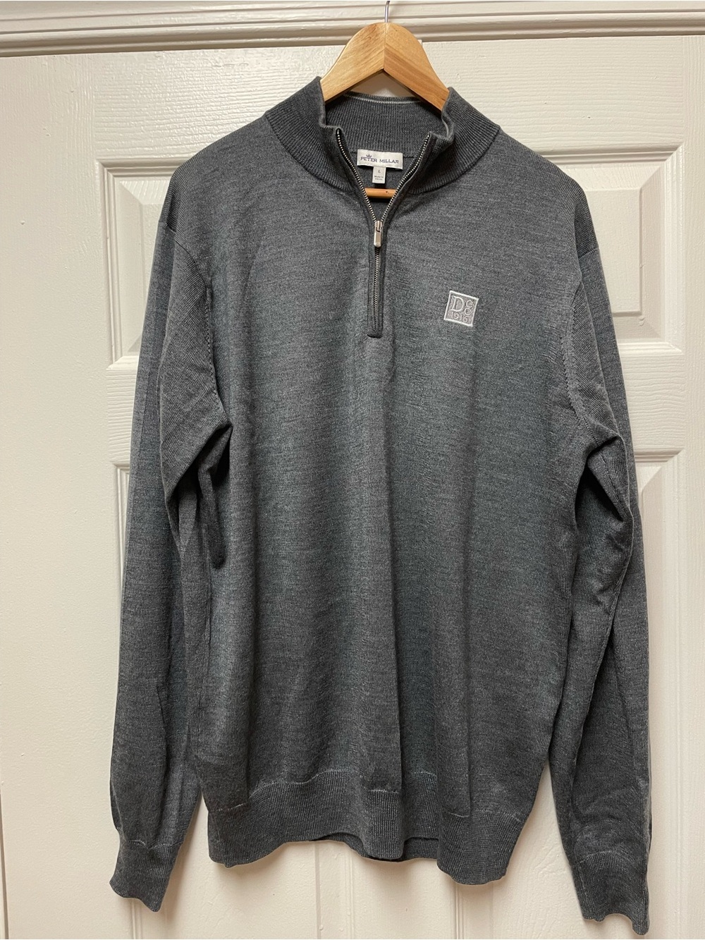 Peter Millar Dark Gray Quarter-Zip Knit Pullover